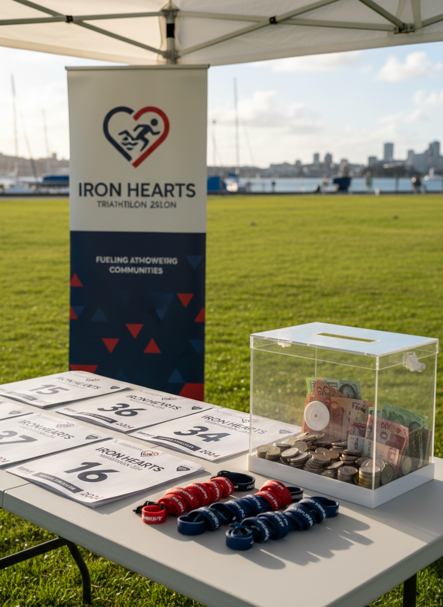 Community event registration and donation table